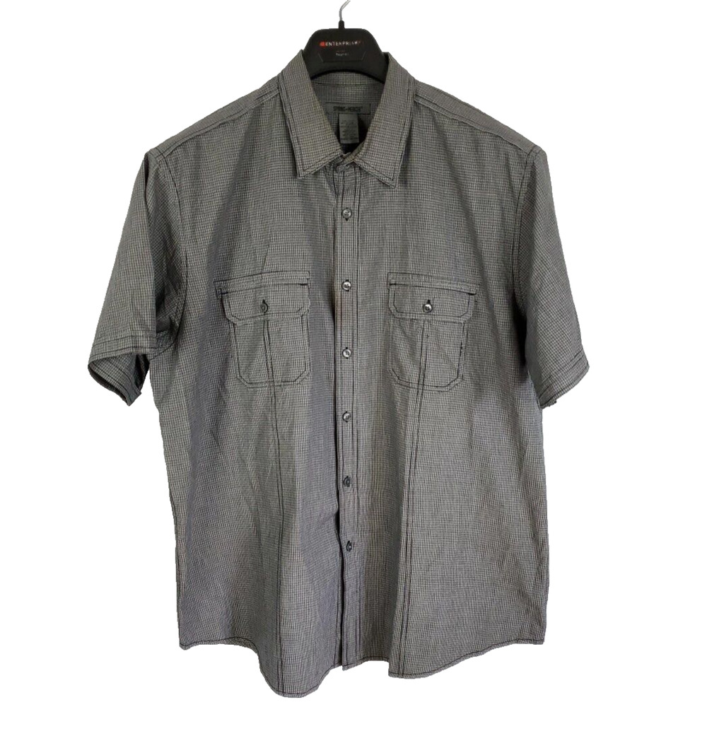 Spring Mercer Shirt Mens XXL Button Front Grey Workwear Office Casual Pockets